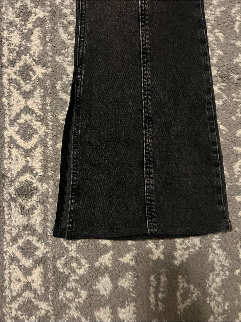Frame le High Flare Denim Black Flare Jeans with Front Seam Detail sz 31 (L120) - Picture 7 of 12